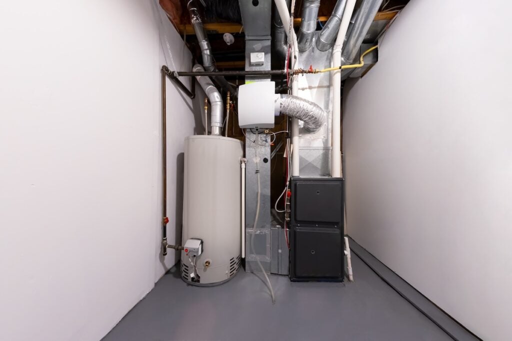 A home high efficiency furnace. Furnace Dual Stage Electronically Commutated Motors. Motor Upflow/Horizontal Furnace Multi-Speed Two-Stage Energy efficient a humidefier and a water heater.