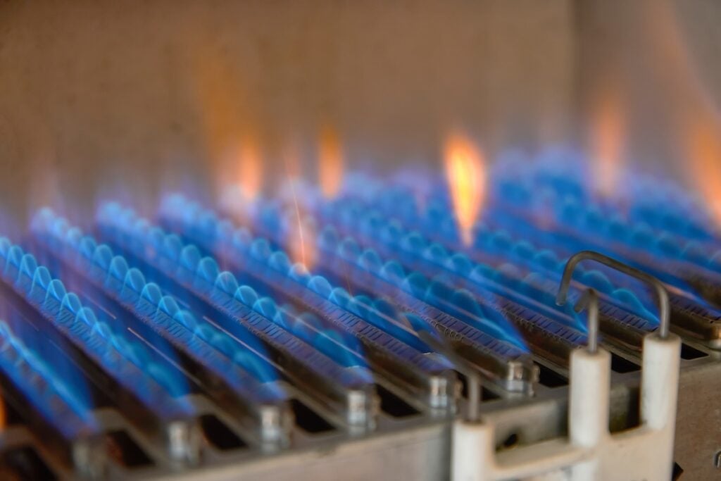Gas burning in a heating appliance