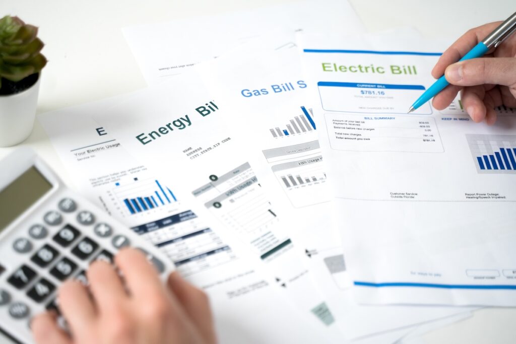 heating bill statement and home energy consumption