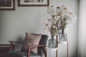 Image of chair with flowers next to it. How an Air Handler Works.